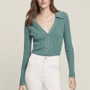 Veronica Beard Lazana Ribbed Cashmere Cardigan